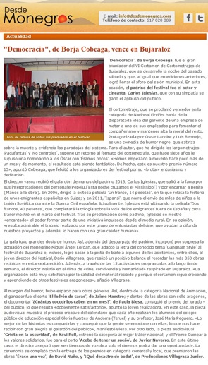 Premios de la VI Edición Cortos de Bujaraloz