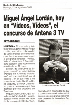 Miguel Ángel Lordán en el concurso de Antena 3