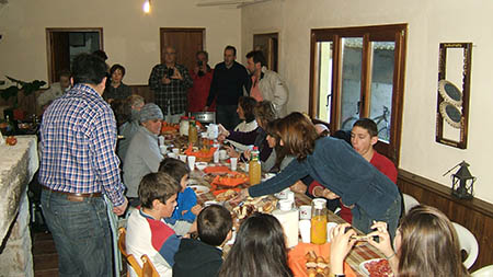 Y por la mañana buen almuerzo en casa de Raúl y Tania